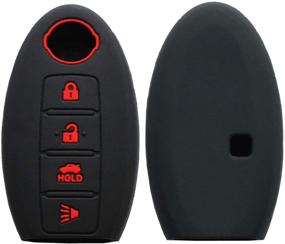 img 3 attached to 🔑 2 Pack Keyless4U Silicone Remote Cover Case for Nissan Altima Maxima Armada Murano Gt-r Sentra Rogue Pathfinder – Black, 4 Buttons Key Fob Protector Jacket