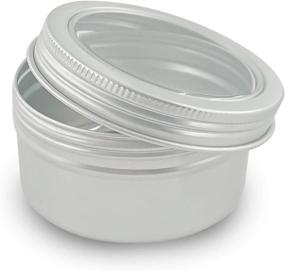 img 3 attached to 🔒 Hulless 4oz Aluminum Cans with Transparent Top Screw Lids - 6 Pcs Metal Storage Tins for Spices, Candies, Lip Balm, Candles