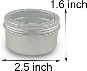 img 1 attached to 🔒 Hulless 4oz Aluminum Cans with Transparent Top Screw Lids - 6 Pcs Metal Storage Tins for Spices, Candies, Lip Balm, Candles