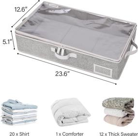 img 1 attached to Sturdy Gray Underbed Storage Box with 📦 Zippers - 2 Pack Medium Clothes Organizer by StorageWorks