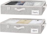 sturdy gray underbed storage box with 📦 zippers - 2 pack medium clothes organizer by storageworks логотип