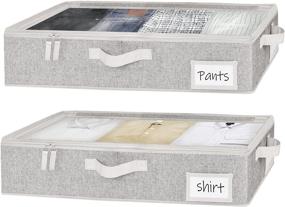 img 4 attached to Sturdy Gray Underbed Storage Box with 📦 Zippers - 2 Pack Medium Clothes Organizer by StorageWorks