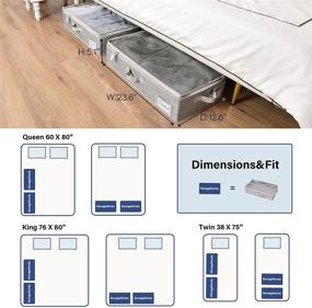 img 2 attached to Sturdy Gray Underbed Storage Box with 📦 Zippers - 2 Pack Medium Clothes Organizer by StorageWorks