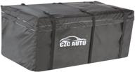 🚛 czc auto hitch cargo carrier bag, 20 cu. ft waterproof/rainproof/weatherproof car travel bag for trucks, suvs, and vans with hitch trays and baskets - safe, sturdy, and durable soft bag in black logo