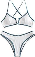 zaful womens v wire padded swimsuit logo