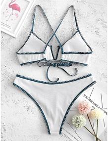 img 3 attached to ZAFUL Womens V Wire Padded Swimsuit