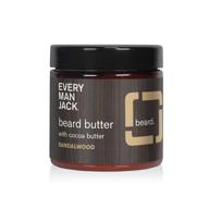 🧔 every man jack beard butter: rejuvenating, hydrating, and styling solution for dry, unruly beards with subtle sandalwood fragrance - relief from itchiness - naturally derived with cocoa butter and shea butter - 4-ounce logo