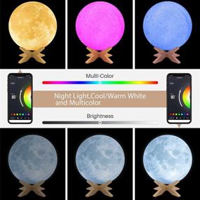 img 1 attached to 🌕 Smart Wi-Fi Moon Lamp, 5.9 inch Lurious Moon Light with 16 Million Colors, App Control, Compatible with Alexa and Google Home, 3D Galaxy Night Light Ideal for Kids, Lovers, and Birthday Gifts (2.4G WiFi Only)