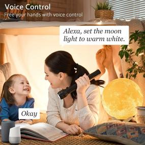 img 2 attached to 🌕 Smart Wi-Fi Moon Lamp, 5.9 inch Lurious Moon Light with 16 Million Colors, App Control, Compatible with Alexa and Google Home, 3D Galaxy Night Light Ideal for Kids, Lovers, and Birthday Gifts (2.4G WiFi Only)