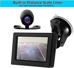 img 1 attached to 🚗 Pyle PLCM44 - Waterproof Car Backup Camera System with Night Vision, Distance Scale Lines, and 4.3" LCD Display - Rear View Safety Monitor for Vehicles