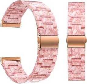 img 2 attached to 🌸 BaiHui Resin Watch Band: Stylish Pink Replacement Bracelet for Fitbit Versa 3/Sense