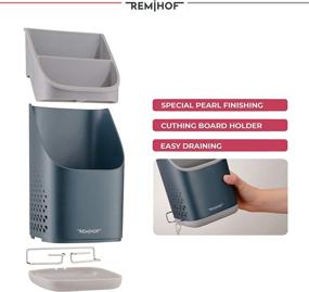 img 3 attached to 🍴 REMIHOF BPA-Free Countertop Cutlery Holder Organizer - Kitchen Sink Cutlery Caddy - Modern Kitchenware Holder (Dark)