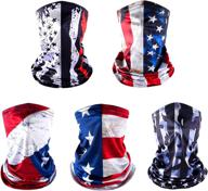 uv protection american flag face mask: versatile neck gaiter & motorcycle mask for men and women (5pcs) logo