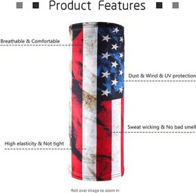 img 3 attached to UV Protection American Flag Face Mask: Versatile Neck Gaiter & Motorcycle Mask for Men and Women (5pcs)