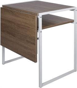 img 4 attached to 🍽️ Folding Dining Table for Small Spaces, Compact Drop Leaf Table, Multifunction Expandable Corner Table, Light Brown Laptop Desk Workstation