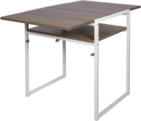 img 3 attached to 🍽️ Folding Dining Table for Small Spaces, Compact Drop Leaf Table, Multifunction Expandable Corner Table, Light Brown Laptop Desk Workstation