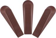 sigo plastic small door stopper wall protector and door jam set - pack of 3 portable 🚪 brown plastic door jammers to secure your door, suitable for all floor types and carpet, heavy duty door stops логотип