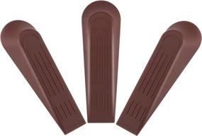 img 4 attached to SIGO Plastic Small Door Stopper Wall Protector and Door Jam Set - Pack of 3 Portable 🚪 Brown Plastic Door Jammers to Secure Your Door, Suitable for All Floor Types and Carpet, Heavy Duty Door Stops