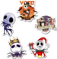 🎃 spooky sticker set: the nightmare before christmas halloween theme pack of 50 stickers for laptops, hydro flasks, skateboards, and more! logo