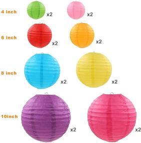 img 3 attached to 🏮 LURICO 16-Piece Colorful Paper Lantern Set 4”, 6”, 8”, 10” - Chinese/Japanese Hanging Decorations for Home, Parties, Weddings - Paper Ball Lanterns Lamps in Multicolor