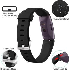 img 1 attached to 🔝 Premium Black Ouwegaga Compatible Fitbit Inspire 2 and Ace 2 Bands - Stylish Fitness Accessories for Men, Women, and Kids