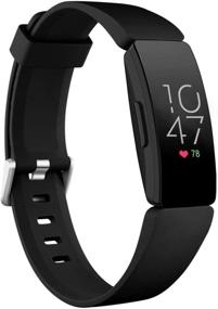 img 4 attached to 🔝 Premium Black Ouwegaga Compatible Fitbit Inspire 2 and Ace 2 Bands - Stylish Fitness Accessories for Men, Women, and Kids