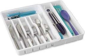 img 4 attached to 🗄 DrawerFit Expandable Silverware Drawer Organizer - White