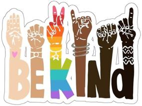 img 2 attached to 🤟 Be Kind Sign Language Sticker – Waterproof Vinyl Sticker for Laptop, Wall, Bumper – Kiss-Cut Sticker promoting Kindness, Diversity, Pride, Rainbow, LGBTQ – Customizable Size