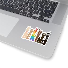 img 1 attached to 🤟 Be Kind Sign Language Sticker – Waterproof Vinyl Sticker for Laptop, Wall, Bumper – Kiss-Cut Sticker promoting Kindness, Diversity, Pride, Rainbow, LGBTQ – Customizable Size