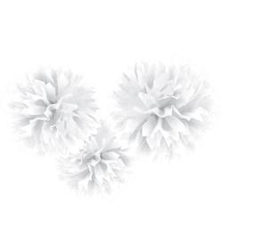 img 2 attached to 🎉 Amscan Pack of 3 White Fluffy Paper Ball Party Decorations - Hanging