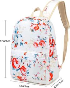 img 3 attached to 🎒 Black Floral School Backpack 0066 - Laptop Backpacks for Daypacks