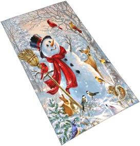 img 3 attached to 🎅 Ouqiuwa Soft Snowman Christmas Snow Hand Towels - Versatile, Small-sized Bathroom Towels for Kitchen, Gym, Yoga - Thin, Decorative Bath Cloths (27.5x15.7 in) - Perfect as Gifts!