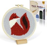 rriboudwan punch needle kits - fox yarn punch needle embroidery set for beginners with digital pattern and tools - ideal for adults, kids, and starters logo