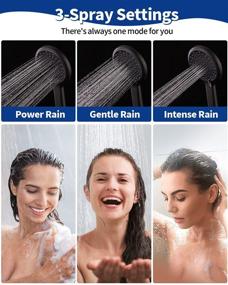 img 3 attached to 🚿 Powerful Handheld Shower Head VMASSTONE 4-Setting Showerhead Kit - High-Pressure Jet Water Mode - with 59-Inch Stainless Hose and Adjustable Mount - Superior Replacement for Bath Showerhead (HM-001 Matte Black)
