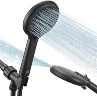 🚿 powerful handheld shower head vmasstone 4-setting showerhead kit - high-pressure jet water mode - with 59-inch stainless hose and adjustable mount - superior replacement for bath showerhead (hm-001 matte black) logo