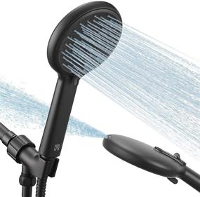 img 4 attached to 🚿 Powerful Handheld Shower Head VMASSTONE 4-Setting Showerhead Kit - High-Pressure Jet Water Mode - with 59-Inch Stainless Hose and Adjustable Mount - Superior Replacement for Bath Showerhead (HM-001 Matte Black)