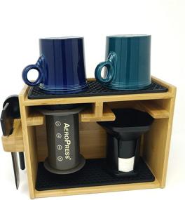 img 4 attached to 🎍 Bamboo Organizer Caddy for AeroPress Coffee Maker - Handcrafted, eco-friendly design with Stirrer, Filters, and Spoon Storage - Premium Craft Brew Companion without Compromise, from NPL.ninja