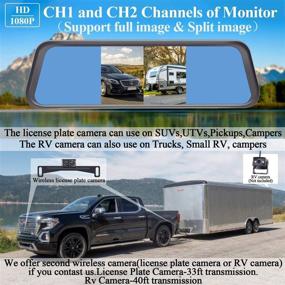 img 3 attached to 📷 Dohonest S4 Wireless Backup Camera Rear View Mirror: HD 1080P Bluetooth Monitor for Truck, Car, and RV - Easy DIY Installation, No Drilling Required!