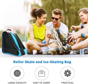 img 3 attached to LINGSFIRE Roller Skate Bag: Breathable Ice-Skating Bag for Women, Men, and Adults - Shoulder and Top Handle Oxford Cloth Skating Bag - Roller Skate Accessories