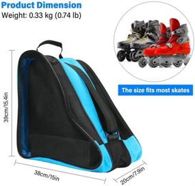 img 2 attached to LINGSFIRE Roller Skate Bag: Breathable Ice-Skating Bag for Women, Men, and Adults - Shoulder and Top Handle Oxford Cloth Skating Bag - Roller Skate Accessories