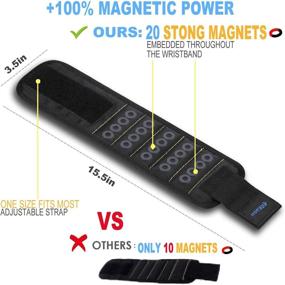 img 1 attached to 🔧 High-Quality Magnetic Wristband with 20 Powerful Magnets for Organizing Screws, Nails, Drill Bits, and Tools - Perfect Christmas Gift for Men, Father, Husband, Boyfriend, and DIY Enthusiasts