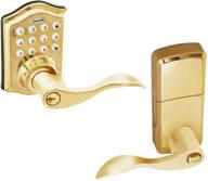 🔒 honeywell safes & door locks - electronic entry lever door lock, polished brass, 6.5 x 8.8 x 9 inches logo