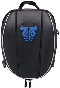img 4 attached to 🚵 Waterproof Motorcycle Tail Bag Backpack - Large Capacity 12-15L Dual Saddlebag Luggage Seat Bag - Blue