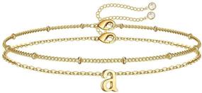 img 4 attached to 💎 Women's Memorjew 14K Gold Plated Layered Initial Bracelets - Jewelry Gifts for Women and Girls