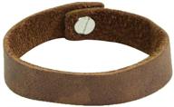handmade bourbon brown soft leather bracelet 🔖 with rustic clasp (7-inch wristband) by hide & drink logo