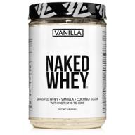 1lb naked whey protein powder - natural grass fed vanilla flavor + coconut sugar. gmo-free, soy free, gluten free. supports muscle growth & recovery - 12 servings logo
