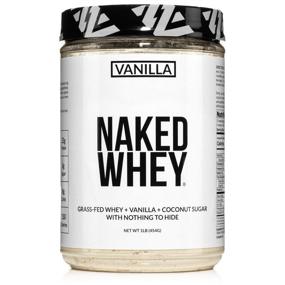 img 4 attached to 1LB Naked Whey Protein Powder - Natural Grass Fed Vanilla Flavor + Coconut Sugar. GMO-Free, Soy Free, Gluten Free. Supports Muscle Growth & Recovery - 12 Servings