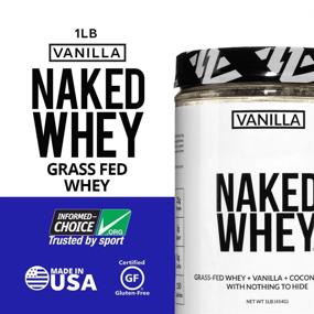 img 3 attached to 1LB Naked Whey Protein Powder - Natural Grass Fed Vanilla Flavor + Coconut Sugar. GMO-Free, Soy Free, Gluten Free. Supports Muscle Growth & Recovery - 12 Servings