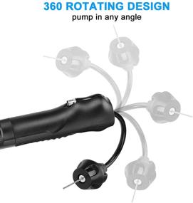 img 1 attached to 🏀 Tomario Ball Pump: High-performance Dual-Action Air Pump with Extendable Cable, 5 Needles – Ideal for Basketball, Soccer, Football, Volleyball, Yoga, Rugby and More