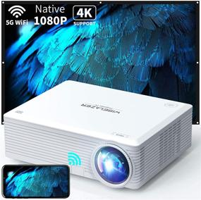 img 4 attached to 🎬 WISELAZER Native 1080P Ultra HD 7500L Home Movie Projector - 4K Support, Wireless 5G, Outdoor Portable 300'' Big Screen - HDMI/USB/TV Box/Phone/PC/Laptop Compatible
